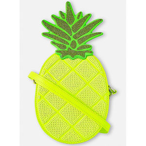 Justice Pineapple Sequin Crossbody Bag Purse NWT